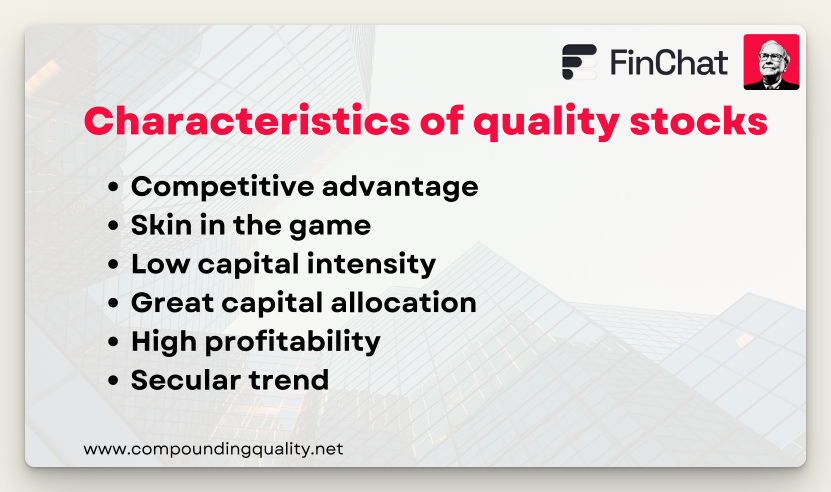 Characteristics of a quality stock